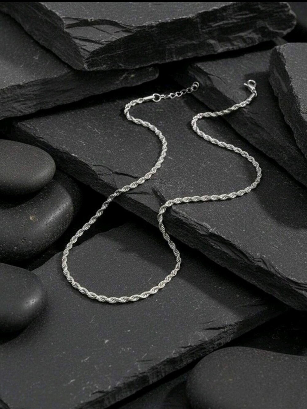 Stainless Steel Rope Chain Necklace NEW - Picture 2 of 2